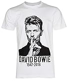Unisex's David Bowie Rock Art T Shirt (White,M)
