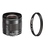 Canon EF-M 11-22mm F/4-5.6 is STM (55mm Filtergewinde) schwarz & Amazon Basics UV-Sperrfilter - 55