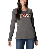Columbia Damen Blustery Peak Langarm T-Shirt, Kohle Heather/Botanischer Edelstein, XX-Larg