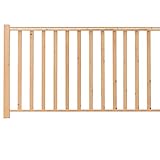 Brüstungsgeländer aus Holz | Unbehandelte Fichte | Grundeinheit 200 cm | Rechteckstab inklusive 1 Pfosten | Aufgesetzte Montage | Geeignet für den Innenb