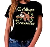 offizielles Schlafshirt Pyjama Schlafanzug Nachthemd Faultier Maultier Fun Geschenk T-Shirt (XL, schwarz)