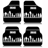 Auto-Fußmatten Anime One Piece Black and White Characters - 4-teilig Allwetter Universal Vorne und Hinten Automotive/Auto Bodenmatte Zubehor Innenraum Passend für SUV Limousine LKW V