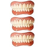 Ersatz-Furniere für falsche Zähne, oben und unten, zum Aufstecken, kosmetische Zähne, Makeover Set für weiße, schöne Zahnprothesen, 3