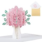 Cakeboy 3D Grußkarten Geburtstagskarte, Rose Pop Up Karte Hochzeitskarte,Rosa Wedding Card Glückwunschkarte Geburtstags Muttertags Hochzeitstag Valentinstag, Geschenke zur H