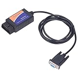 ELM327 OBD2 USB Adapter, ELM327 COM Port DB9 Buchse 25K80 Diagnose Tool LED Anzeigeleuchte für DOS für Windows mit CD