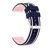 LGFCOK 22 mm Uhrenarmband für Galaxy Watch 3 45 mm Armband Fashion Silikon Ersatz Armband Armband Gürtel (Bandfarbe: Mitternachtsblau Pink, Bandbreite: andere 22 mm Breite)