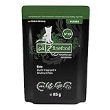 catz finefood Purrrr Ente Monoprotein Katzenfutter nass N° 115, für ernährungssensible Katzen, 70% Fleischanteil, 16 x 85g B