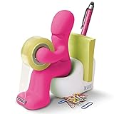 THE BUTT - Klebefilm-Abroller und Bürobedarf-Station - Schreibtisch-Accessoire - Origineller Schreibtisch-Organizer mit Briefklammern, Haftnotizzetteln und einem Stift - Geschenk (rosa)