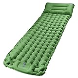 CHYBFU Isomatte Camping Selbstaufblasbare mit Fußpresse Pumpe, Verbesserte Dicke 10cm/4'' Aufblasbare Isomatte Ultraleicht, Langlebige wasserdichte Luftmatratze für Wandern, Backpacking, Camping