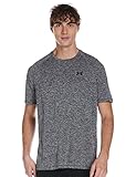 Under Armour Tech 2.0 Shortsleeve, atmungsaktives Sportshirt, kurzärmliges und schnelltrocknendes Trainingsshirt mit loser Passform Herren, Schwarz (Black / Black) , L