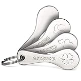 FABACH Trolley Spoon Einkaufswagenlöser Schlüsselanhänger - Einkaufswagenchip abziehbar aus Metall - Einkaufschip für Einkaufswagen, kein Steckenbleiben im Pfandschloss - Alle V
