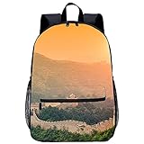 QTQHOME 3D-gedruckte gemusterte Schultasche Rucksäcke Chinesische Mauer-geeignet für Jungen, Grund- und Mittelschüler-Größe: 45x30x15 cm/17 Zoll-Cartoon Drucke S