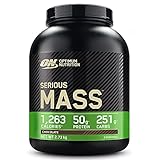 Optimum Nutrition ON Serious Mass Hochkalorisches Weight Gainer Protein Pulver mit Kohlenhydrate, Whey Protein, Vitaminen, Kreatin und Glutamin, Chocolate, 8 Portionen, 2,73kg