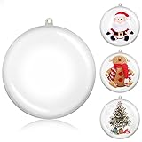 Weihnachtskugeln,Christbaumkugeln Christbaumschmuck Kunststoff Transparent 20 Stück Weihnachtsbaumkugeln für Weihnachtsschmuck Weihnachtsbaum Deco,Kugeln Zum Befüllen 5cm für Baumschmuck W