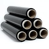 R.G. Stretchfolie Palettenfolie 23my Wickelfolie Folie Verpackungsfolie 2,2kg pro Rolle Handstretchfolie schwarz (1 Rolle)