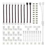 SHENGSHENG Wtaikui Stor 95 stücke 5050 4-pol LED Streifen-Stecker-Kit mit T-förmigen L-förmigen Jumper-Streifenclips Lichtdrahtanschluss-Anschluss-Anschluss-Spleiß (Package : 95pcs)