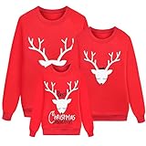 Lustig Weihnachtspullover Familie Set Pulli Weihnachten Pullover Herren Sweatshirt Pullis Damen Kinder Jumper Weihnachtspullis Christmas Rentier Weihnachts Kleidung Winterpullover Jungen M