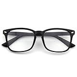 CN92 Klassische Nerdbrille rund Keyhole 40er 50er Jahre Pantobrille Vintage Look clear lens, A Matte Schwarz, 53