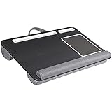 BONTEC Laptopunterlage mit Polster für Laptop & Notebook bis 17 Zoll, Laptopständer mit Integriertem Mauspad, Laptop Kissen mit Einschub für Telefon und Tab