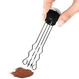 DriSubt Espresso-Kaffeerührer, Handstopfer aus Edelstahl, Nadeltyp, wiederverwendbares Espresso-Verteilerwerkzeug zum Rühren von Espresso, Rühren von Kaffeepulver (Black)