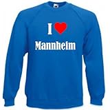 Reifen-Markt Sweatshirt Damen I Love Mannheim Größe L Farbe Blau Druck W