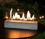 GRAURAUM Bio-Ethanol Kamin Tischkamin: Indoor & Outdoor Kaminfeuer - 30cmx8cmx6cm Deko Tischfeuer für Wohnzimmertisch & Garten - Handgemacht in D