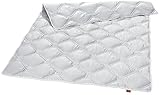sleepling 194460 Nature 100% Cashmere Luxus Steppdecke Mono medium Ganzjahresdecke 135 x 200 cm, weiß