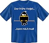 RAHMENLOS T-Shirt Der frühe Vogel kann Mich mal Fun Spruch T-Shirt 100% Baumwolle - Größe S