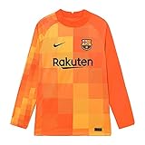 Nike 2021-2022 Barcelona Home Goalkeeper Football Soccer T-Shirt Trikot (Orange)