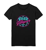 Mymerchandis 1987 San Junipero T-Shirt, 100 % Baumwolle, für Männer, Herren, Schwarz Gr. XXL, schw