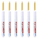 MOPOIN Fugenstift Weiß, 6 Stück Fugenweiss Stift Wasserfest mit Ersatzspitze, Fugenmarker Fliesenstift für Fliesen Wand Flur (Weiß)