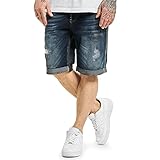 Yakuza Herren Crusader Jeansshorts, Dark Blue Vintage Destroyed, 38W