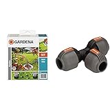 Gardena Start-Set für Garten-Pipeline: Wassersteckdosen & Sprinklersystem T-Stück: Rohrverbinder für Rohrabzweigung des Verlegerohrs, 25 mm, kompatibel mit Gardena Verlegerohre 25