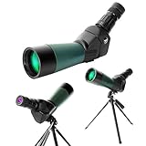 Aomekie Spektiv mit Stativ und Sonnenblende 20-60x60 BAK4 Wasserdicht Spektive für Sportschützen Jagd Vogelbeobachtung