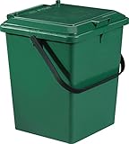 Garantia Bio-Eimer 10 Liter (Kunststoffbehälter, Bio-Mülleimer, LxBxH 23x25x30 cm, mit Klapp-Deckel, Mehrzweckeimer, stapelbar, mit Tragegriff) 640030