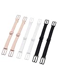 Creamlin 6 Stück BH Strap Clips Elastischer Anti-Rutsch-Riemenhalter, Schwarz, Beige, Weiß