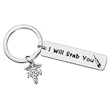 Lustiger Schlüsselanhänger für Krankenschwestern, 'I Will Stab You', Schlüsselanhänger, Geschenk für Krankenschwestern, Ärzte, Weihnachten, Geburtstag, Krankenschw