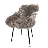 DERWENT Luxuriöse Flauschige Lammfell Schaffell Teppiche, echte Neuseeland-Schafsfell Teppiche für Schlafzimmer, Premium weiche Wohnzimmer Fellteppich 90CM-100CM (Pilze)