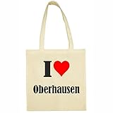 Tasche I Love Oberhausen Größe 38x42 Farbe Natur Druck Schw