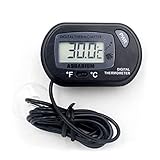 Facynde Aquarium Thermometer Aquarium Temperatur Messwerkzeug LCD Digital Wasser Thermometer Aquarium Digitalanzeige Thermometer Mit Saugnapf Für Terrarium Aquarium Fish Tank