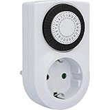UNITEC 46431 Mechanische Tages-Zeitschaltuhr mini, für Innengebrauch, analog , weiß, 30 Minuten-Abstände einstellbar, Schutzart IP 20