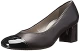 ARA Women's Lian Dress Pump, Black Leather/Patent Toe, 10.5 M US