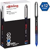 rOtring Rollerball-Tintenroller | feine Spitze (0,7 mm) für saubere Linien | schwarze Tinte | 12 Stück