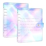 A5 Ringbuch Odner 2 Stück Rainbow PVC Binder 6 Ringe Ringmappe Notizbuch Planer Ordner Transparente Ringordner Nachfüllbares Papier Hülle Ring Mechanik für Schule Büro H