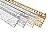 Marbet Deckenleiste B-25 gold aus Styropor EPS - Stuckleisten gemustert, im traditionellen Design - (2 Meter) Styroporleisten Zierprofile Stuck