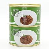 2 X Konserve 400g Diem - Gulasch vom Rind und Schwein - mit Majoran - zwei Konserven - lange haltb