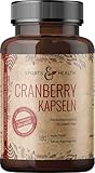 Cranberry Kapseln Hochdosiert - 500mg pro Tagesdosierung - 180 Kapseln - Vegan - LABORGEPRÜFT - Qualität Der Cranberry Kapseln In Deutschland Geprüft – Ohne Z