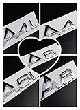 vorne hinten plakette Auto-Styling Kompatibel mit Audi A3 A4L A5 A6L A7 A8L TT,Emblem Chrom Buchstaben Heckkofferabzeichen Logo Schriftzug Aufkleber Emblem Auto Badge Aufkleber Emblem Logo Kühlerg