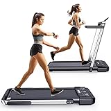 Googo 2 in 1 Folding Treadmill,2.25HP Electric Under Desk Treadmills Walking Machine with Widened Shock Absorption Running Belt,LED Display & Remote Control&Phone Holder,Non-Assembly&Space Saving