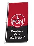 1. FC Nürnberg FCN Hissfahne Fahne 120cm x 250cm Fanaktion Ich bereue Diese Liebe N